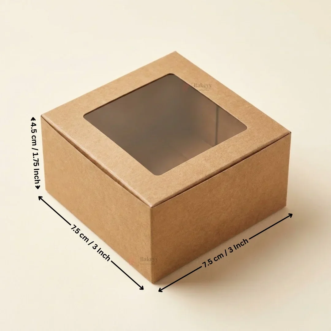 Kraft Brownie Boxes | L Shape and Top Window | Food-Grade Paperboard | Pack of 25 - Image 3