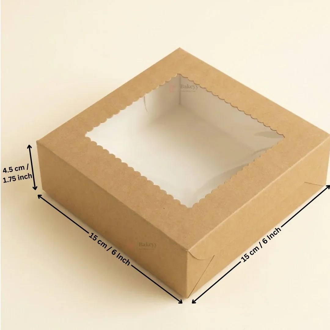 Kraft Brownie Boxes | L Shape and Top Window | Food-Grade Paperboard | Pack of 25 - Image 5