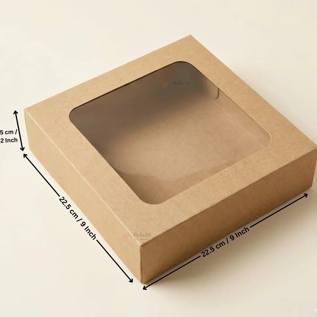 Kraft Brownie Boxes | L Shape and Top Window | Food-Grade Paperboard | Pack of 25 - Image 7