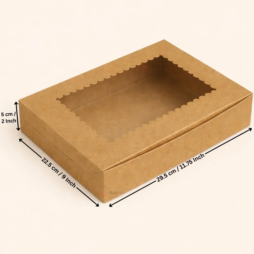 Kraft Brownie Boxes | L Shape and Top Window | Food-Grade Paperboard | Pack of 25 - Image 8