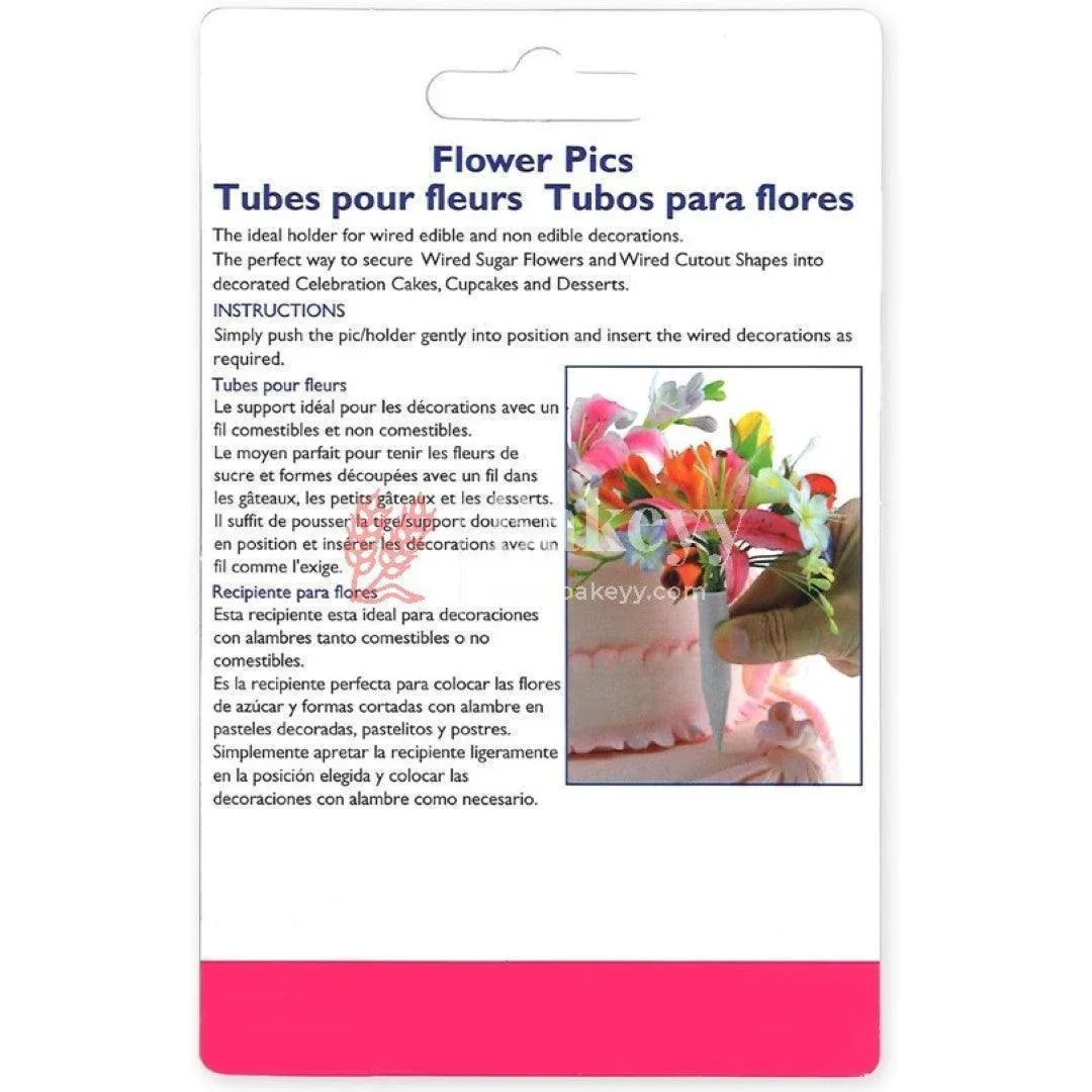 Small Flower Picks, White | Artificial Flower Holder| Pack of 12 - Image 4