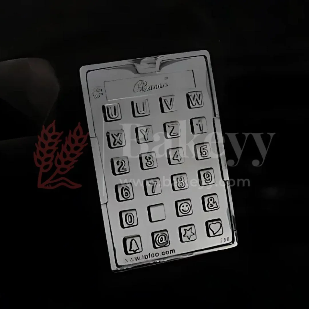 Mould 238-Letters U–Z, Numbers & Icons Chocolate Mould Tray | Baking Accessories | Plastic Chocolate Mould | Party Favor Mould | Pack of 1