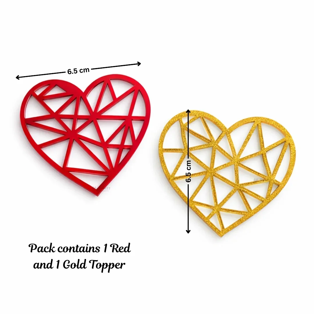 Love Theme Acrylic Cake Toppers & Party Decor Set | Assorted Romantic Designs for Cakes, Cupcakes & Desserts | DIY Love theme toppers | Pack of 1 - Image 11