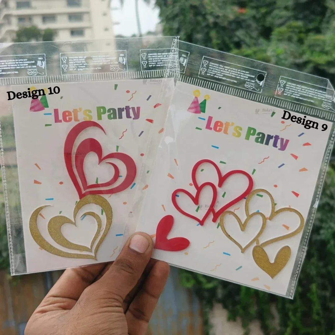 Love Theme Acrylic Cake Toppers & Party Decor Set | Assorted Romantic Designs for Cakes, Cupcakes & Desserts | DIY Love theme toppers | Pack of 1 - Image 4