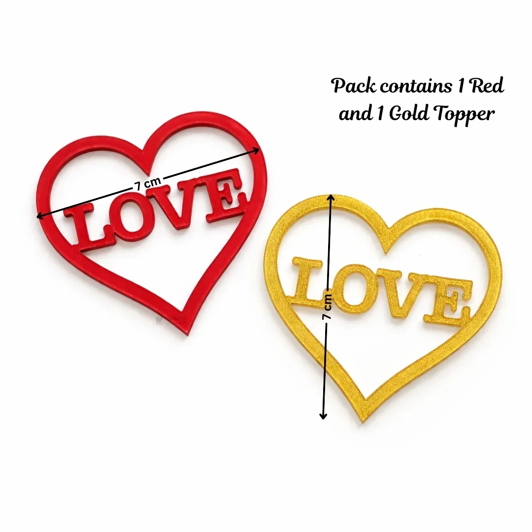 Love Theme Acrylic Cake Toppers & Party Decor Set | Assorted Romantic Designs for Cakes, Cupcakes & Desserts | DIY Love theme toppers | Pack of 1 - Image 5