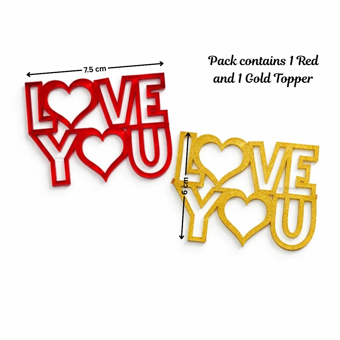 Love Theme Acrylic Cake Toppers & Party Decor Set | Assorted Romantic Designs for Cakes, Cupcakes & Desserts | DIY Love theme toppers | Pack of 1 - Image 6