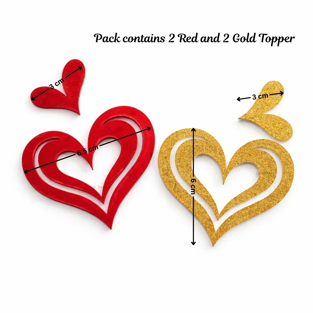 Love Theme Acrylic Cake Toppers & Party Decor Set | Assorted Romantic Designs for Cakes, Cupcakes & Desserts | DIY Love theme toppers | Pack of 1 - Image 7