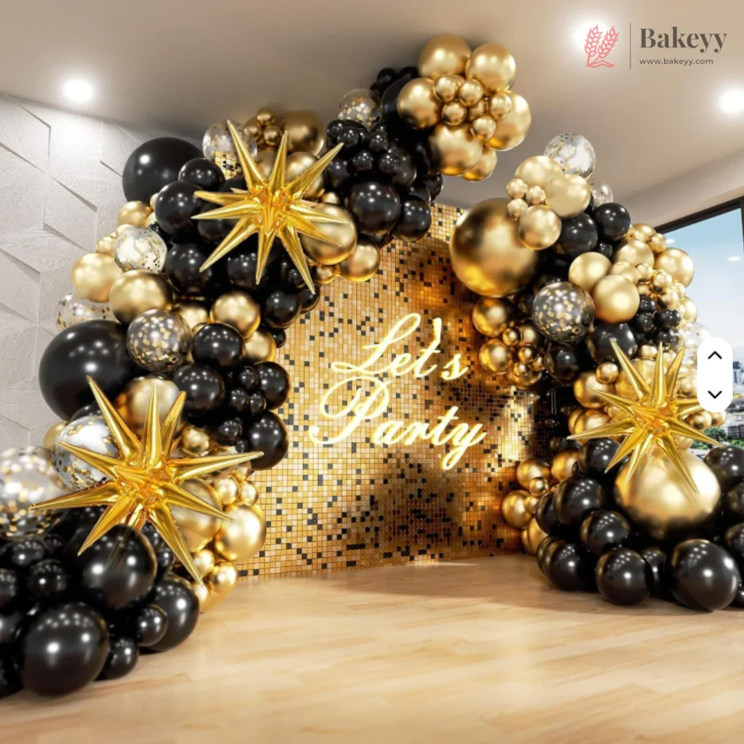 Luxury Black and Gold Balloon Arch Kit for Party Decoration | Party Decor | Pack of 1