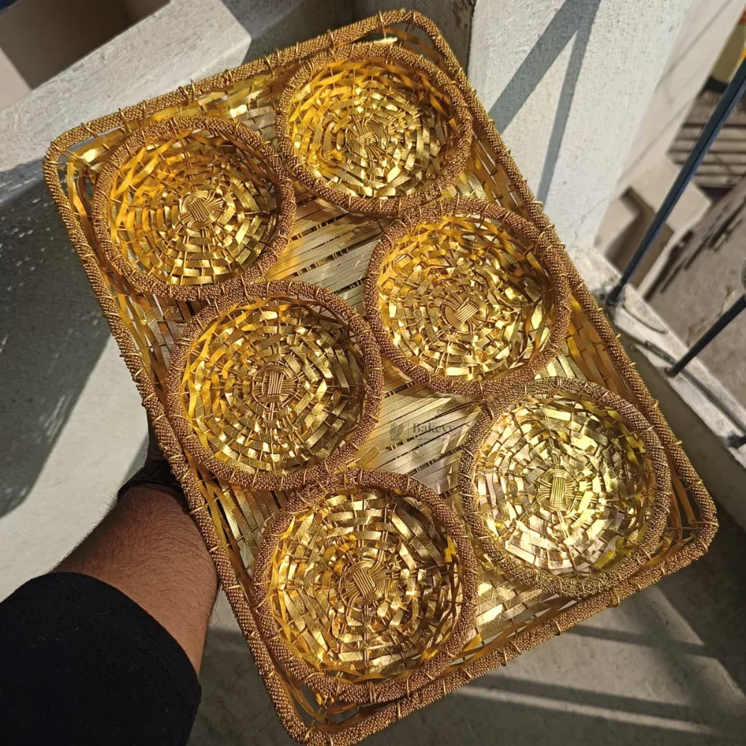 Luxurious Gold-Plated Square and Rectangle Metal Dry Fruit Tray | Multiple Decorative Bowls Options | Pack of 1 - Image 3