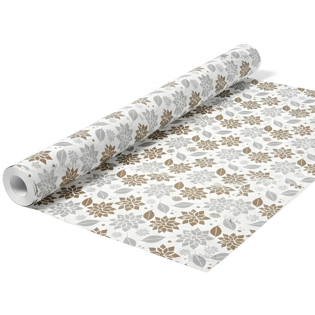 Luxury Gold & Silver Wrapping Paper Sheets | Floral Printed Wrapping Sheet for Premium Gifting & Hampers | Multiple Designs Available | Pack of 25 Sheets - Image 5