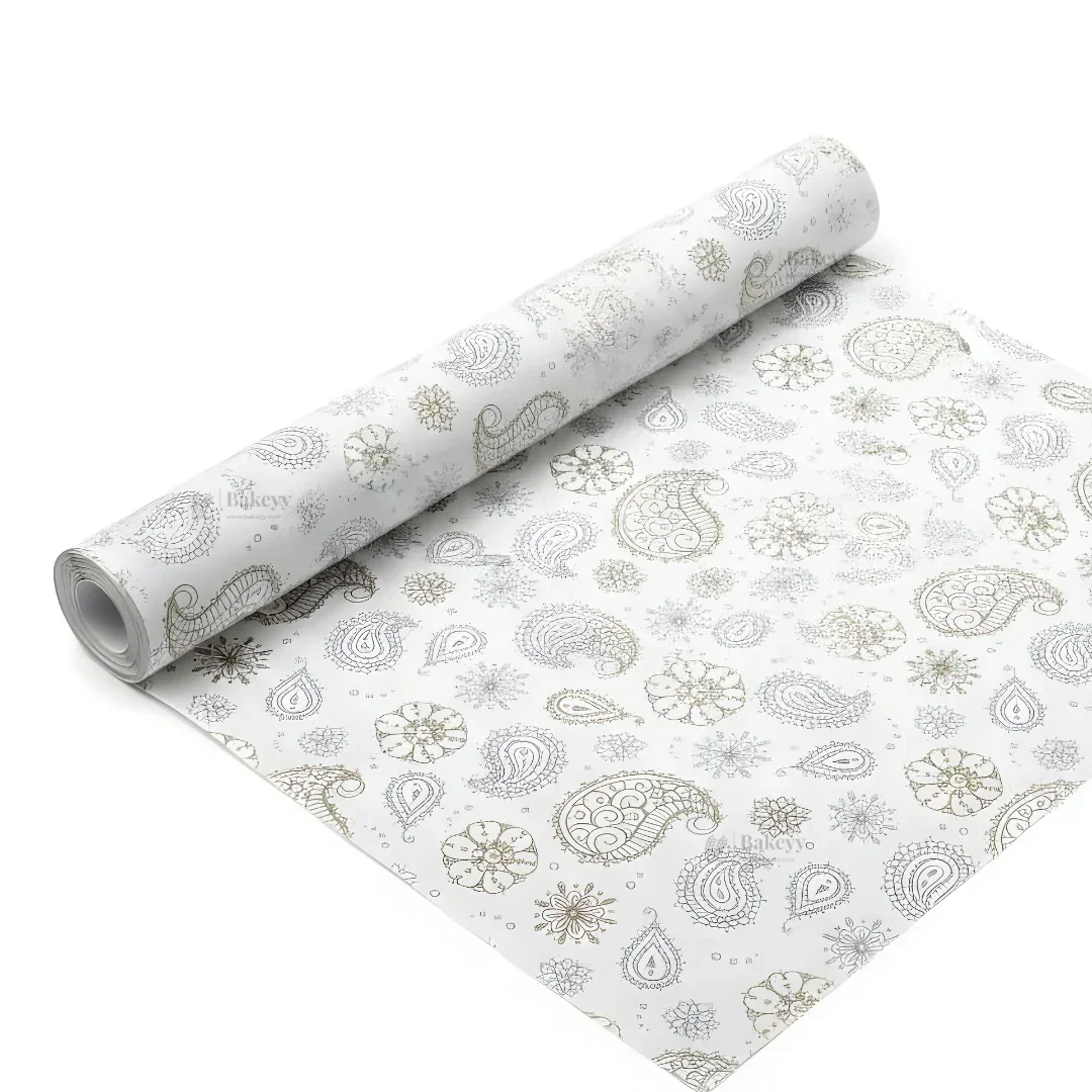 Luxury Gold & Silver Wrapping Paper Sheets | Floral Printed Wrapping Sheet for Premium Gifting & Hampers | Multiple Designs Available | Pack of 25 Sheets - Image 6