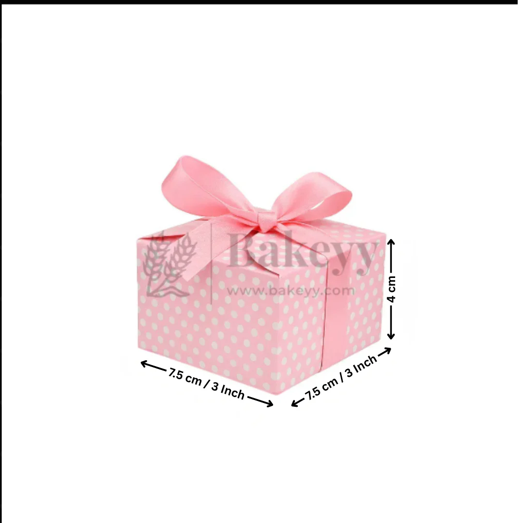 Luxury Polka Dot Goodie Boxes | Elegant Printed Gift Boxes with Ribbons | Pack of 10 - Image 4