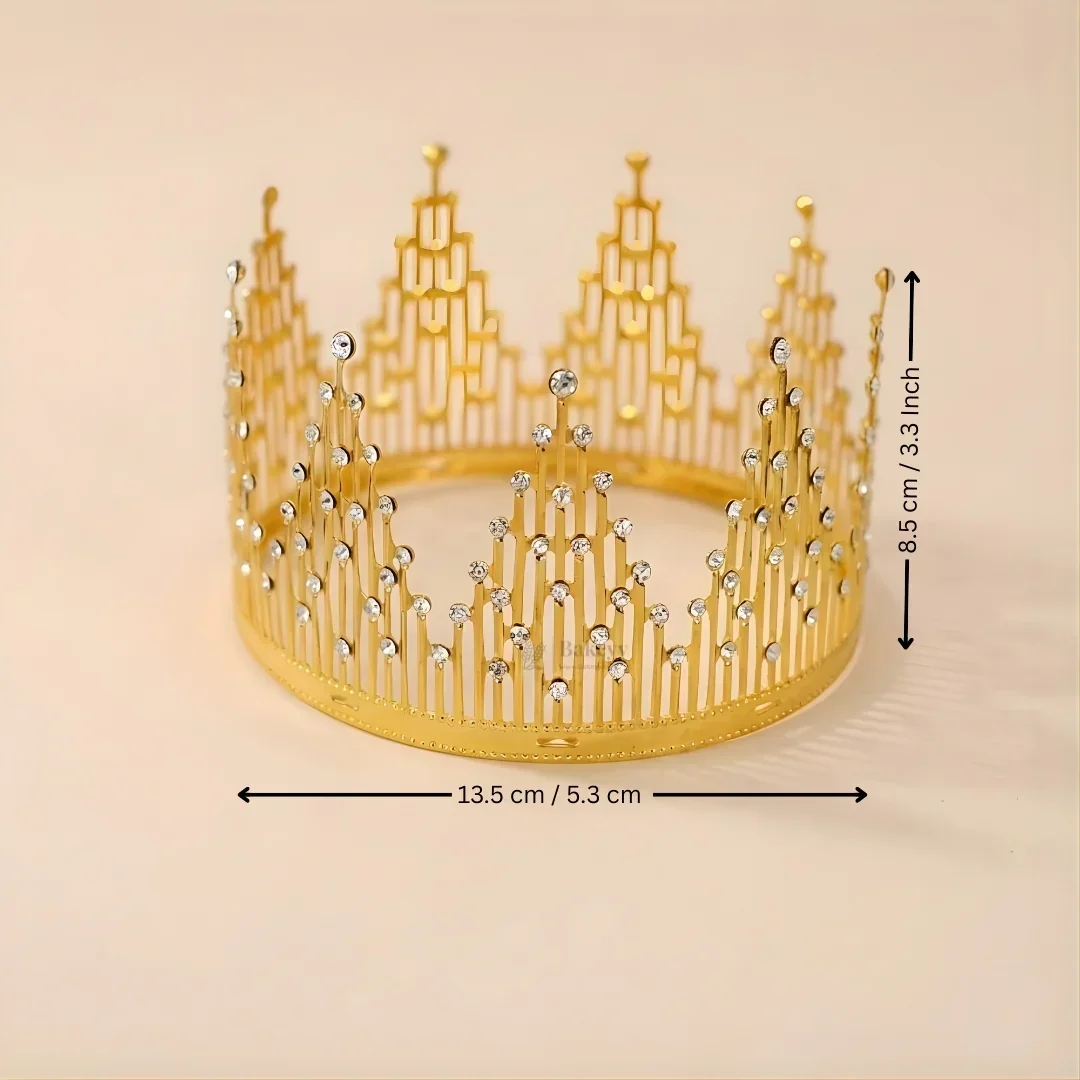 Luxury Metal Crown Topper | Premium Cake Decoration | 1 Piece - Image 3