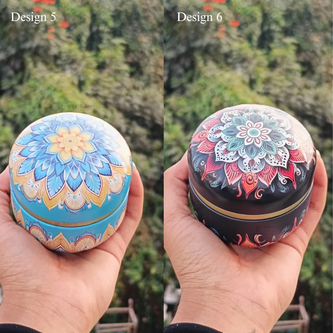 Mandala Theme Candle Tin Box | Decorative Storage Tin | Pack of 1 - Image 4
