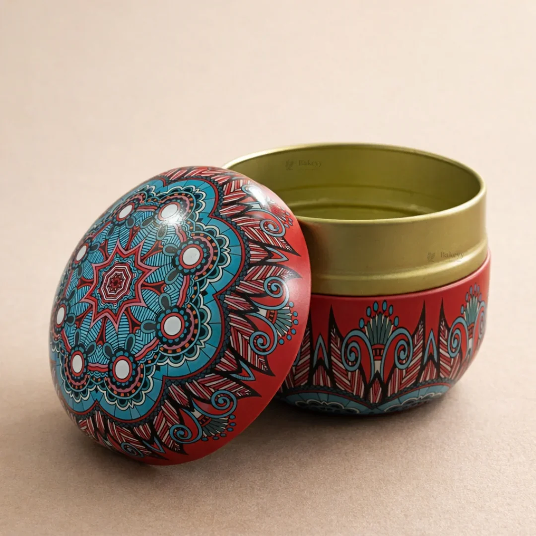 Mandala Theme Candle Tin Box | Decorative Storage Tin | Pack of 1 - Image 6