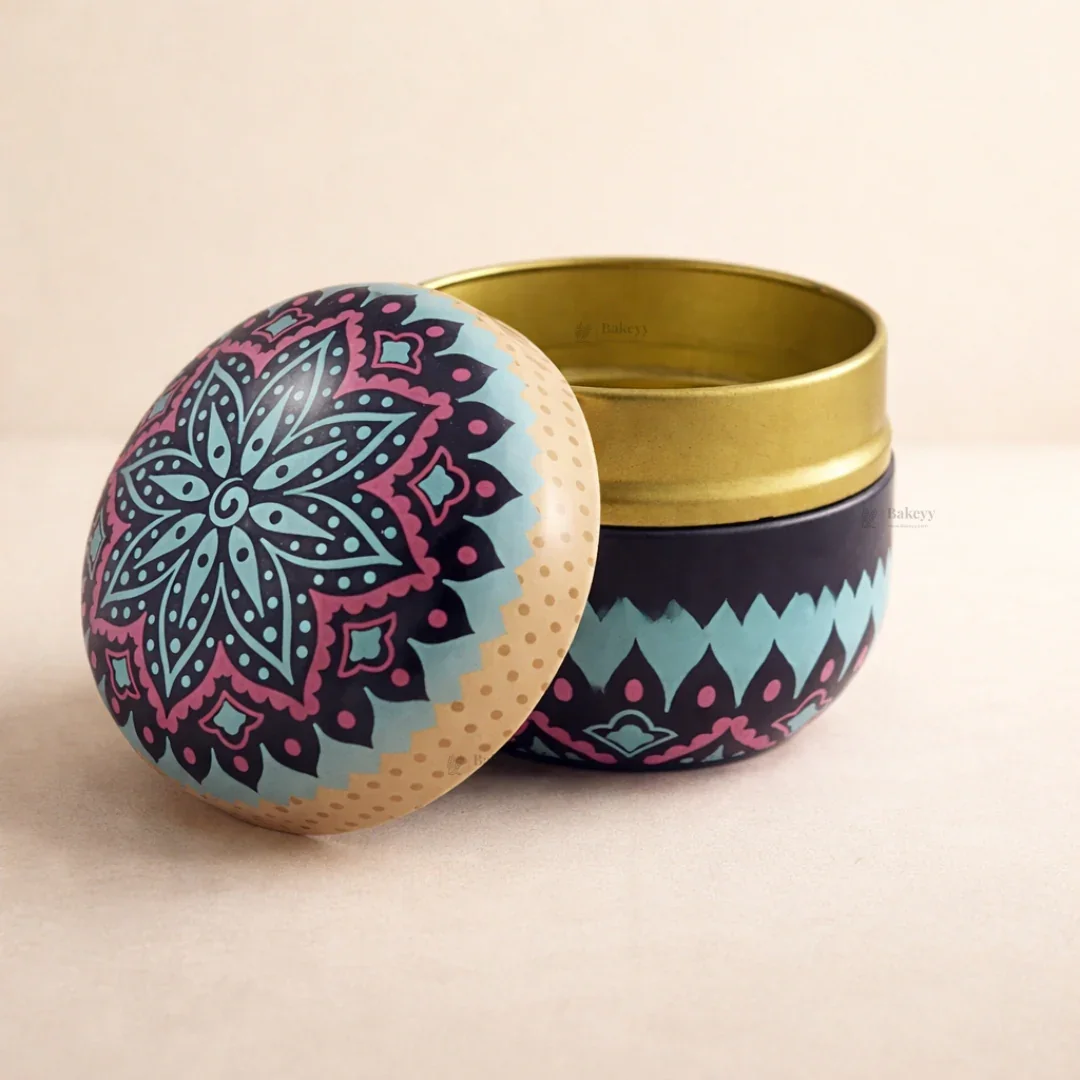 Mandala Theme Candle Tin Box | Decorative Storage Tin | Pack of 1 - Image 7