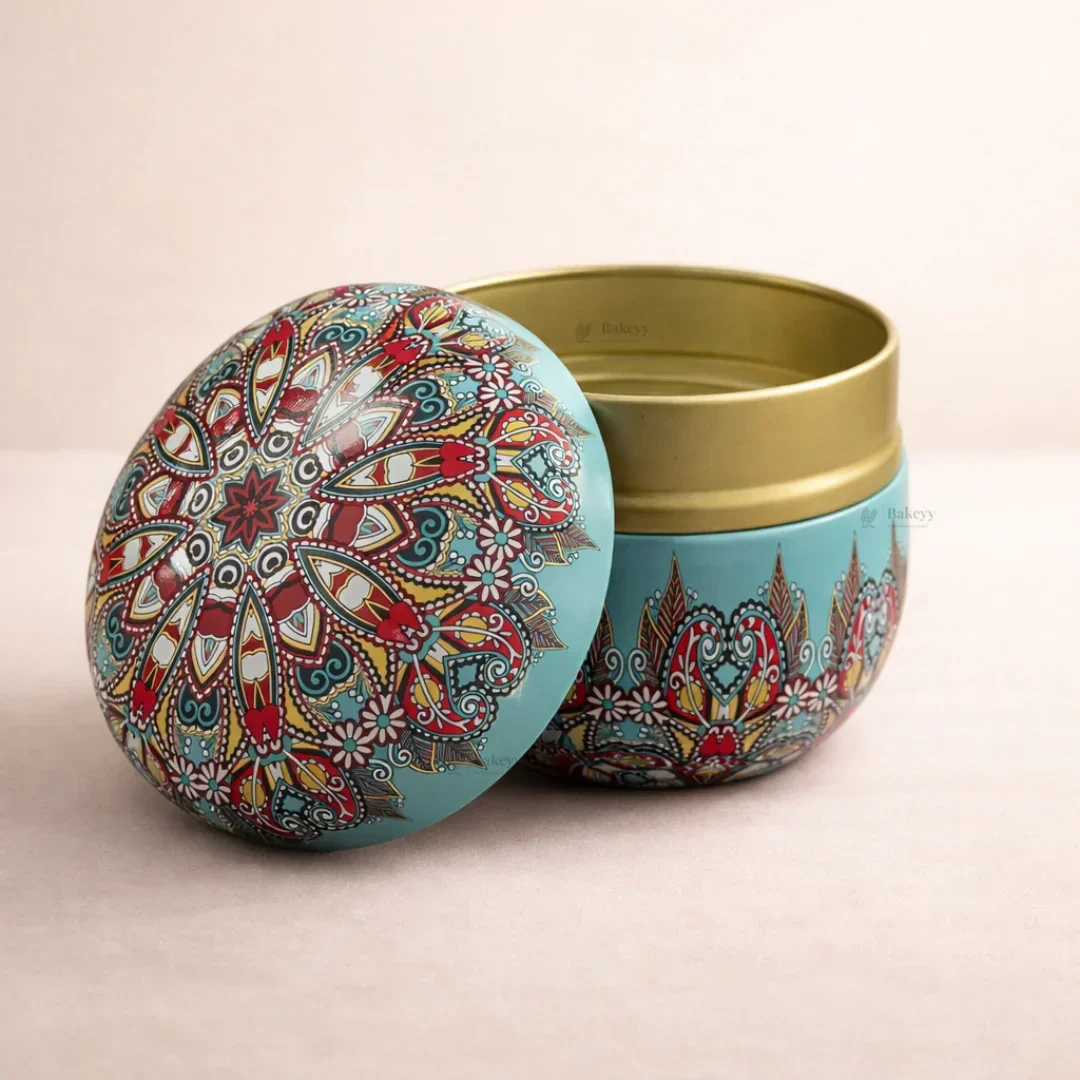 Mandala Theme Candle Tin Box | Decorative Storage Tin | Pack of 1 - Image 8