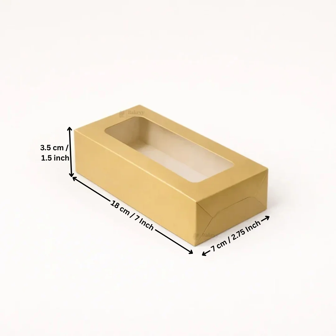 Matte Gold Color Brownie Box | L Shape Window & Top Window | Multiple Capacities Available | Pack of 10 - Image 10