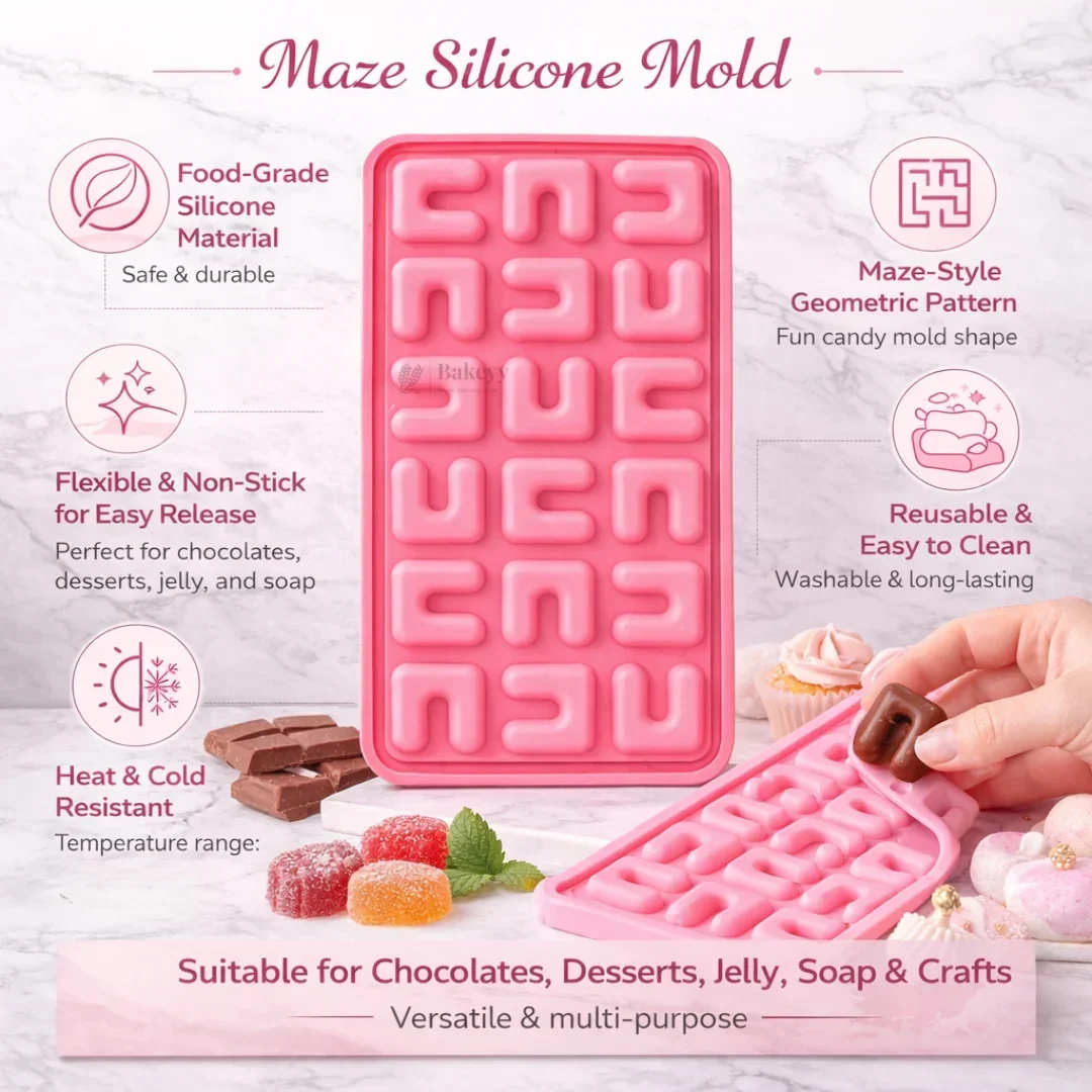 Maze Design Silicone Mould | Baking & Craft Mould | Food-Grade Silicone | Pack of 1 - Image 4