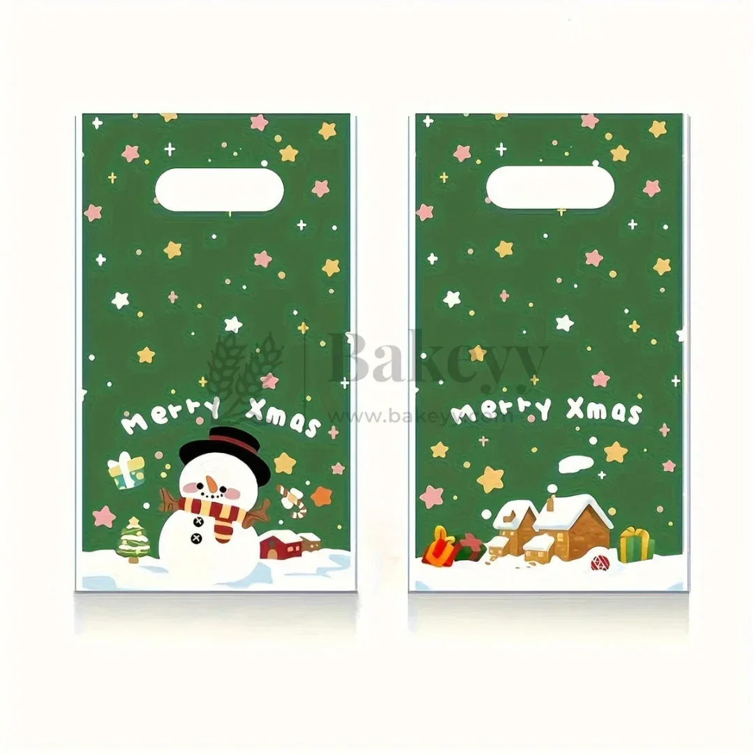 Merry Christmas Carry Bags | Festive Plastic Bags for Chocolates, Cookies & Small Gifts | Pack Of 50 - Image 12