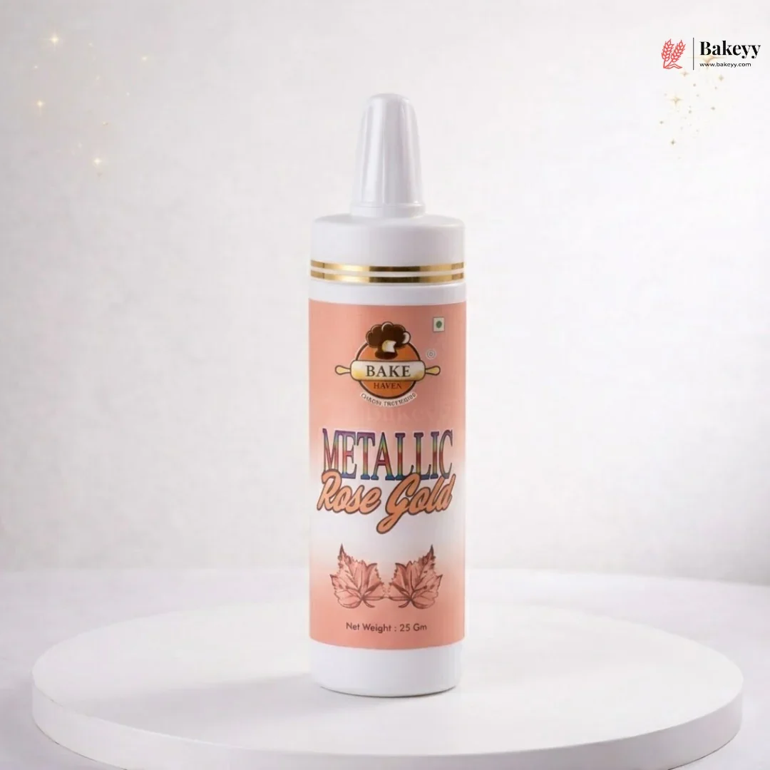Bake Haven Metallic Food Color Powder | Rose Gold, Copper, Gold & Silver | 25gm Each | Pack of 1 - Image 4