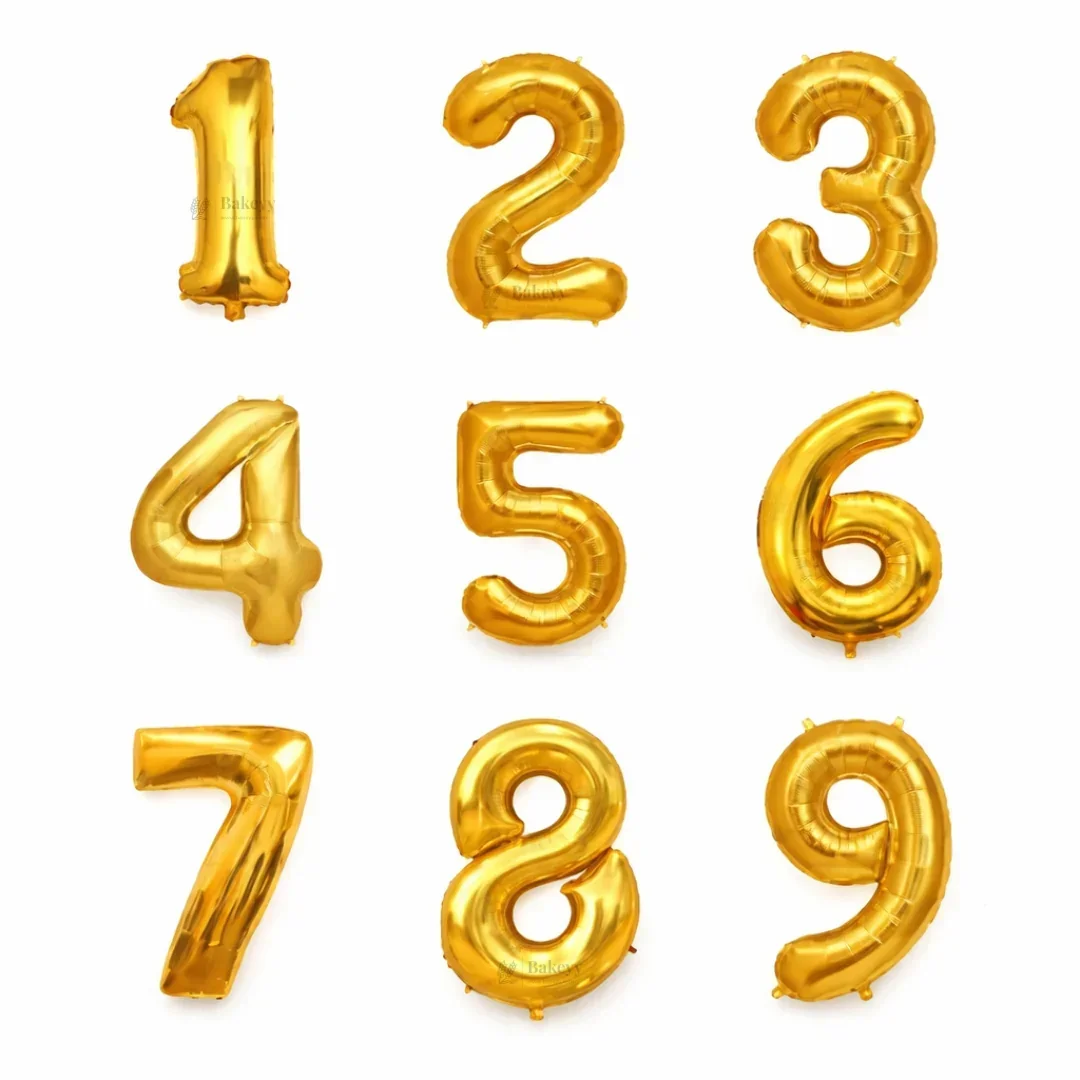 Metallic Gold Number Foil Balloon | Party Decoration | Pack of 1
