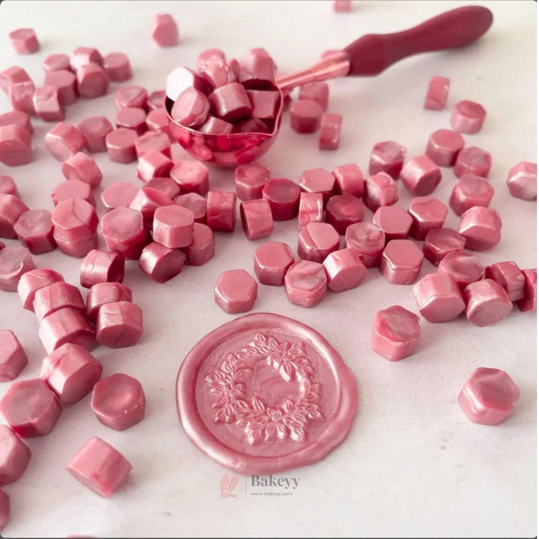 Metallic Pink Wax Seal Beads, 100gm