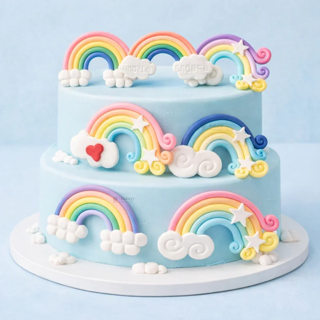 Mini Rainbow Cake Decoration Toppers | Cake Décor toppers | DIY Mini Toppers | Pack of 2 - Image 3