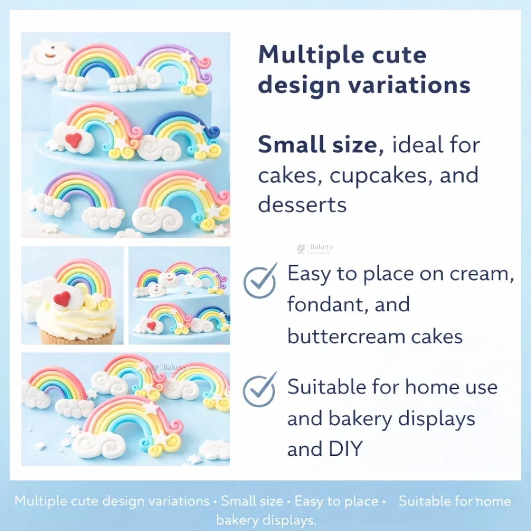 Mini Rainbow Cake Decoration Toppers | Cake Décor toppers | DIY Mini Toppers | Pack of 2 - Image 5