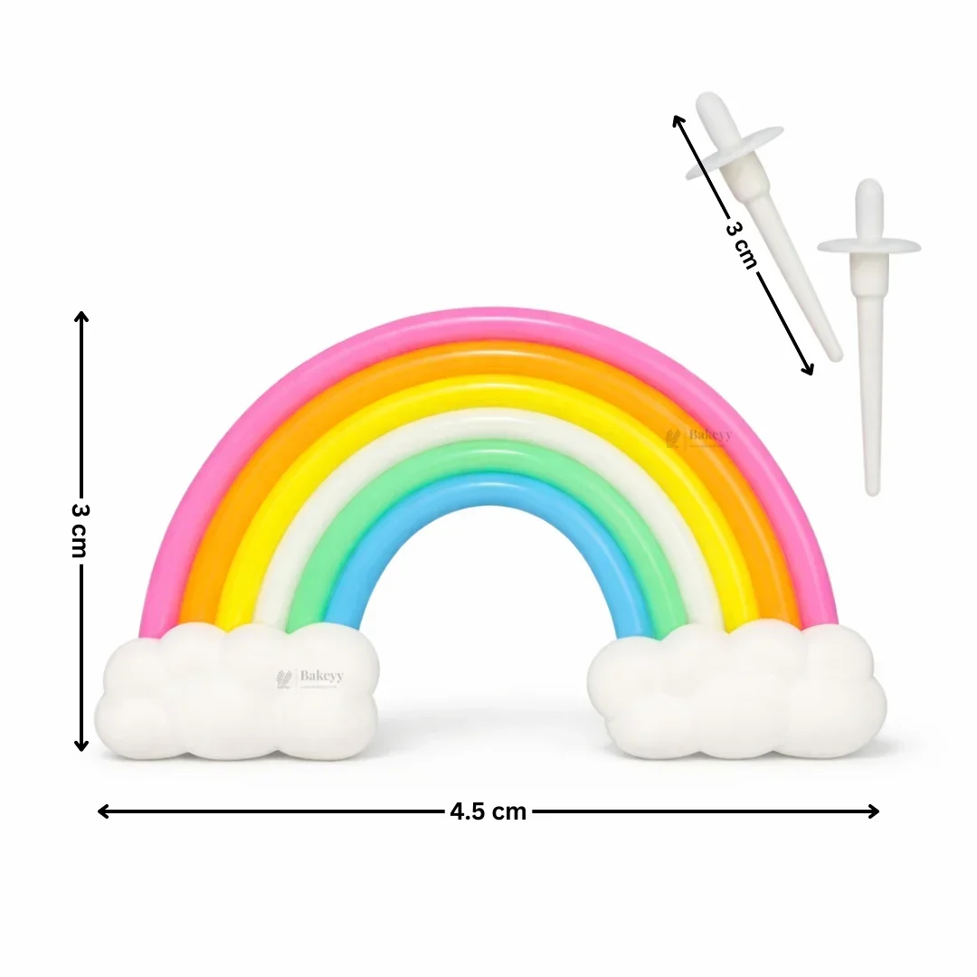 Mini Rainbow Cake Topper | Rainbow with Cloud Design | Pack of 10 - Image 3