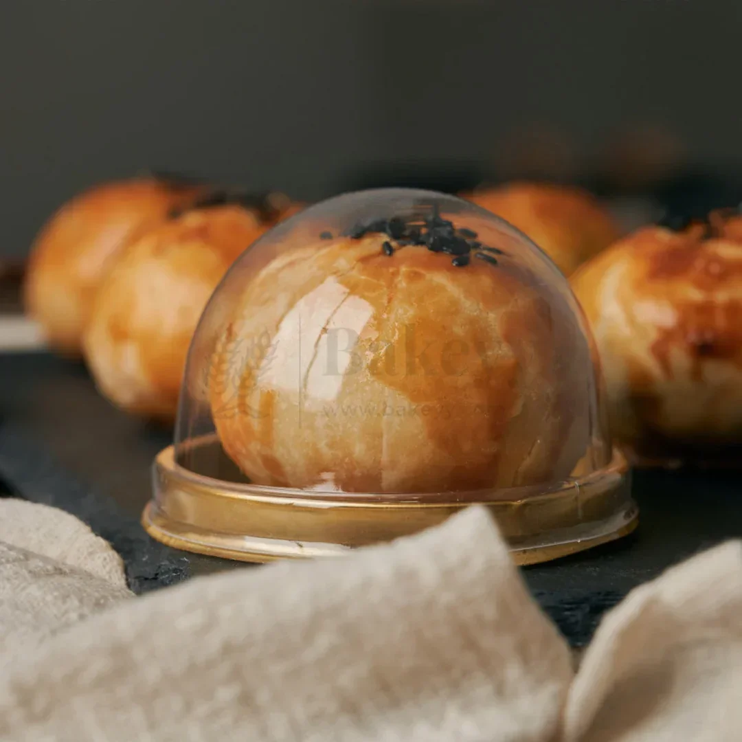 Mini Dome Cupcake & Pastry Container | Gold & Black Base | Clear Dome Lid | Pack of 50 - Image 5