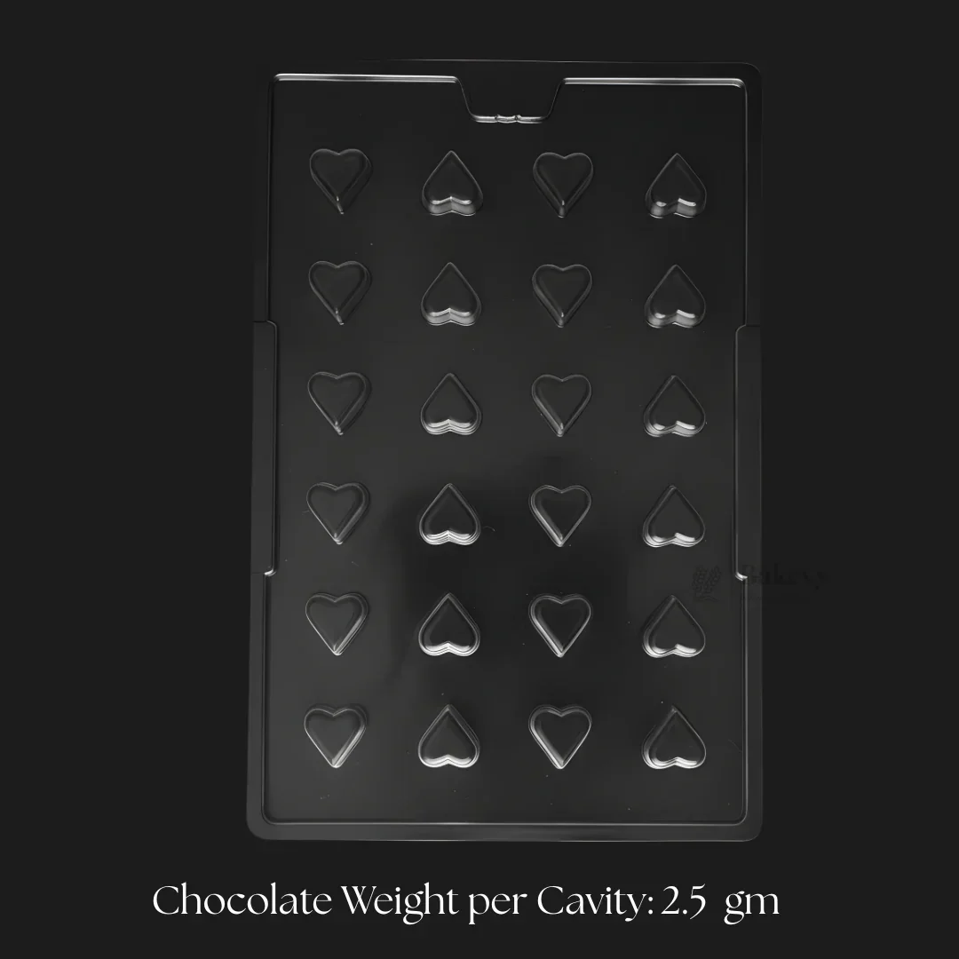 Mould 365 | Mini Heart Chocolate Mould | Little Hearts Chocolate Shape | 24 Cavity | Pack of 1