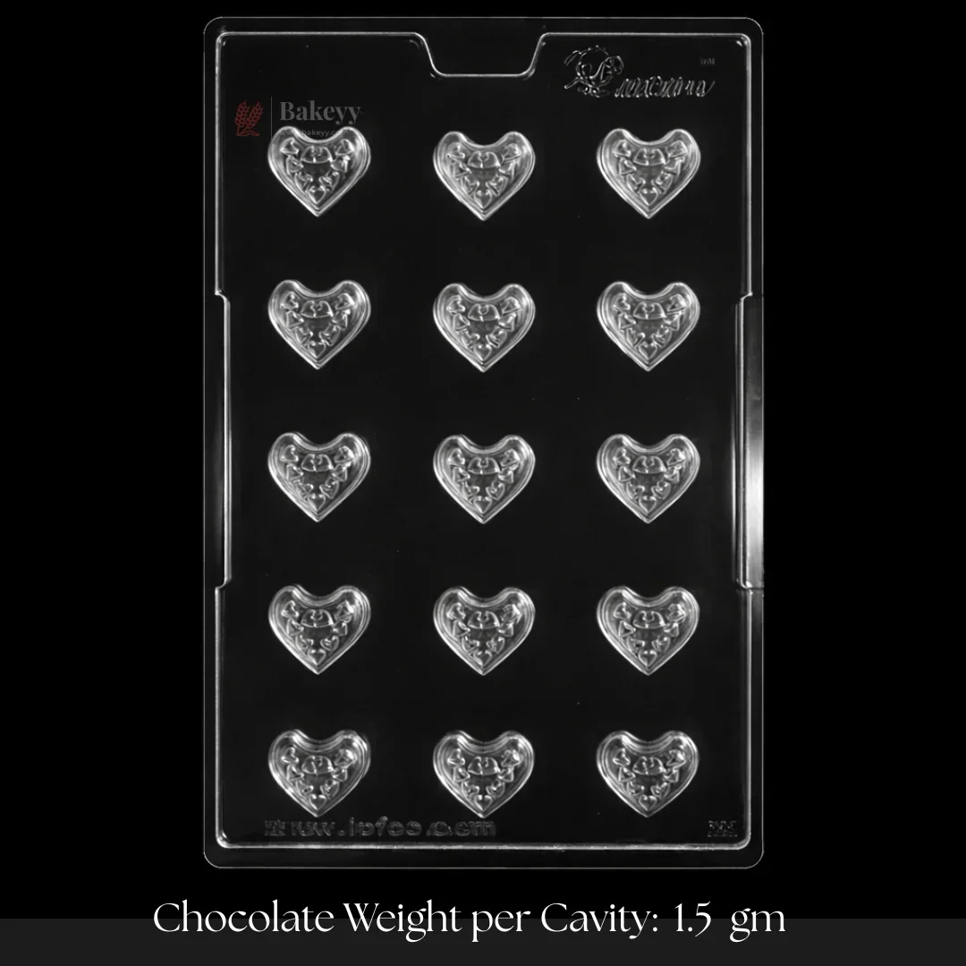 Mould 559 | Mini Heart Chocolate Mould Tray | Baking Accessories | 15 Cavity | Pack of 1