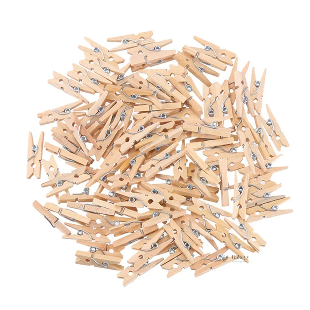 Mini Wooden Clips for Crafts, Decor & Display | Pack of 50