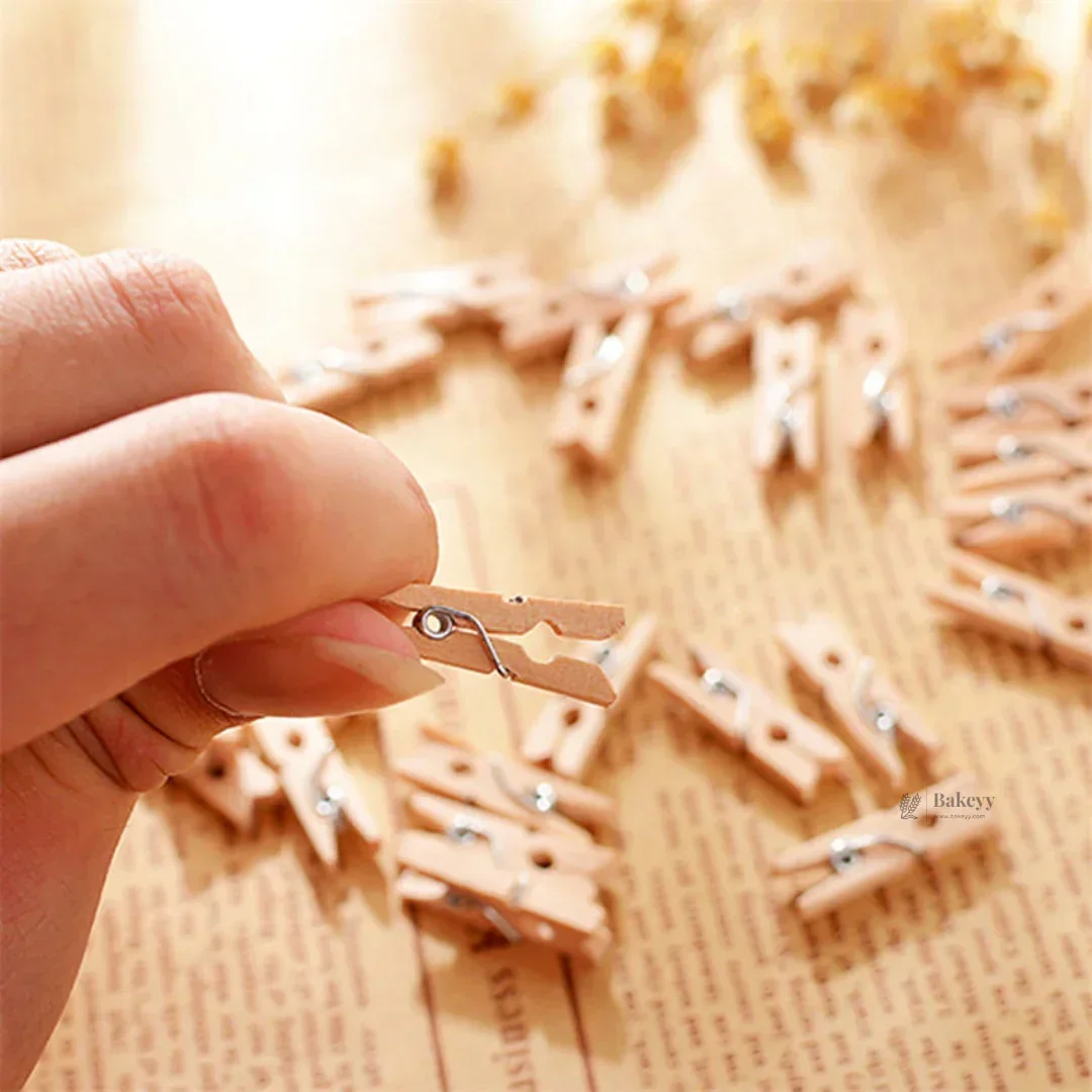 Mini Wooden Clips for Crafts, Decor & Display | Pack of 50 - Image 4
