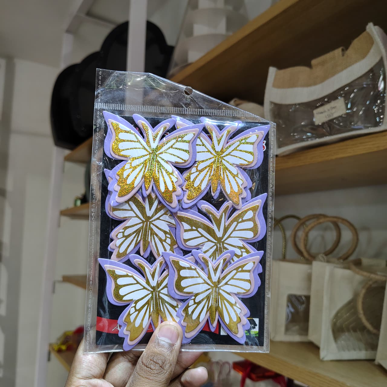 Mixed Premium Butterfly Cake Topper with Gold Glitter Detail | Theme Cakes & Dessert Decoration | 6 Pcs per Pack | Pack of 1 - Image 7