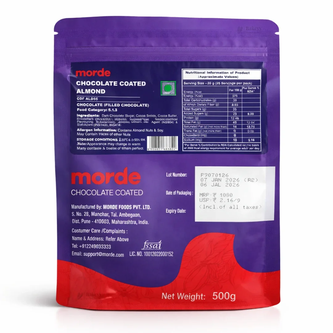 Morde Chocolate Coated Almonds | Crunchy Almonds Covered in Chocolate | 500 gm | Pack of 1 - Image 2