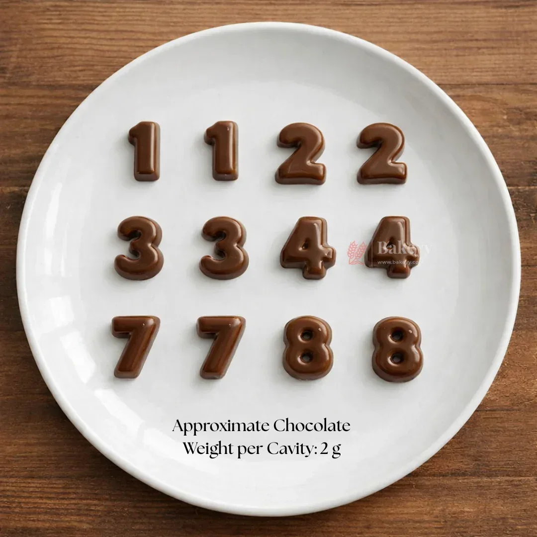 Mould 103 | Mini Number Chocolate Mould | 0–9 Digits | 20 Cavity | Pack of 1 - Image 3