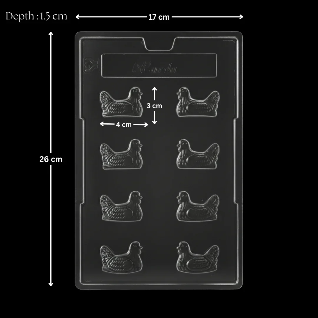 Mould 112 | Small Chicken Chocolate Mould | 8 Cavity | Pack of 1 - Image 2