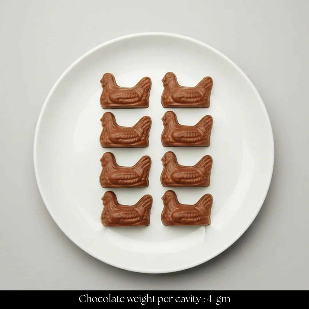 Mould 112 | Small Chicken Chocolate Mould | 8 Cavity | Pack of 1 - Image 3