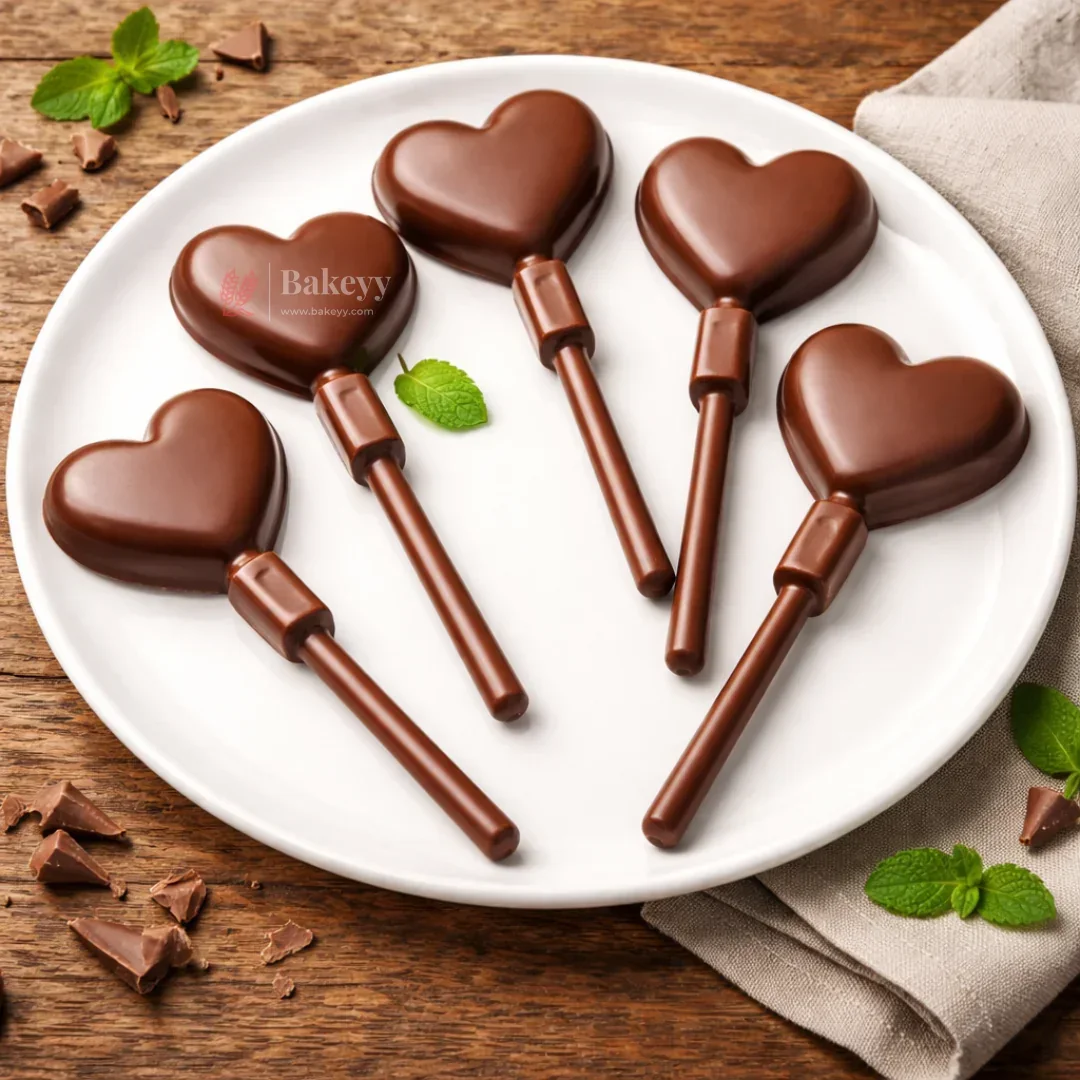 Mould 156 | Heart Lollipop Chocolate Mould | 5 Cavity | Pack of 1 - Image 3