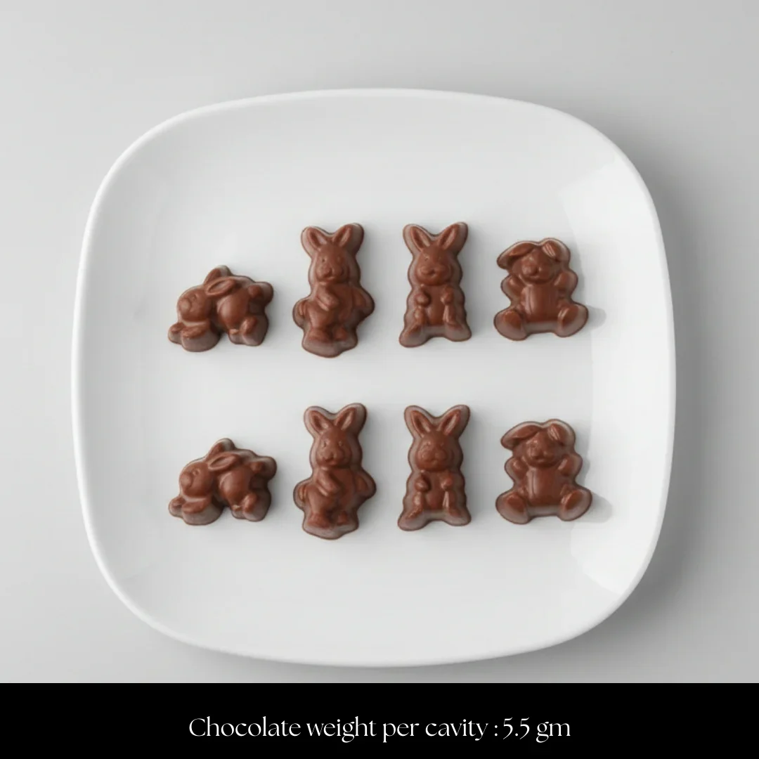 Mould 221 | Small Easter Rabbit Chocolate Mold | 12 Cavity | Pack of 1 - Image 3