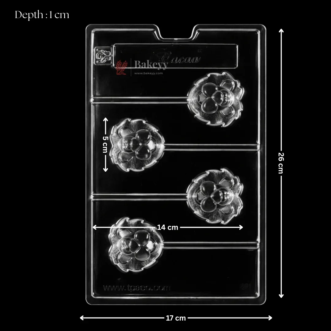 Mould 291 | Lion Face Lollipop Chocolate Mould | 4 Cavity | Pack of 1 - Image 2