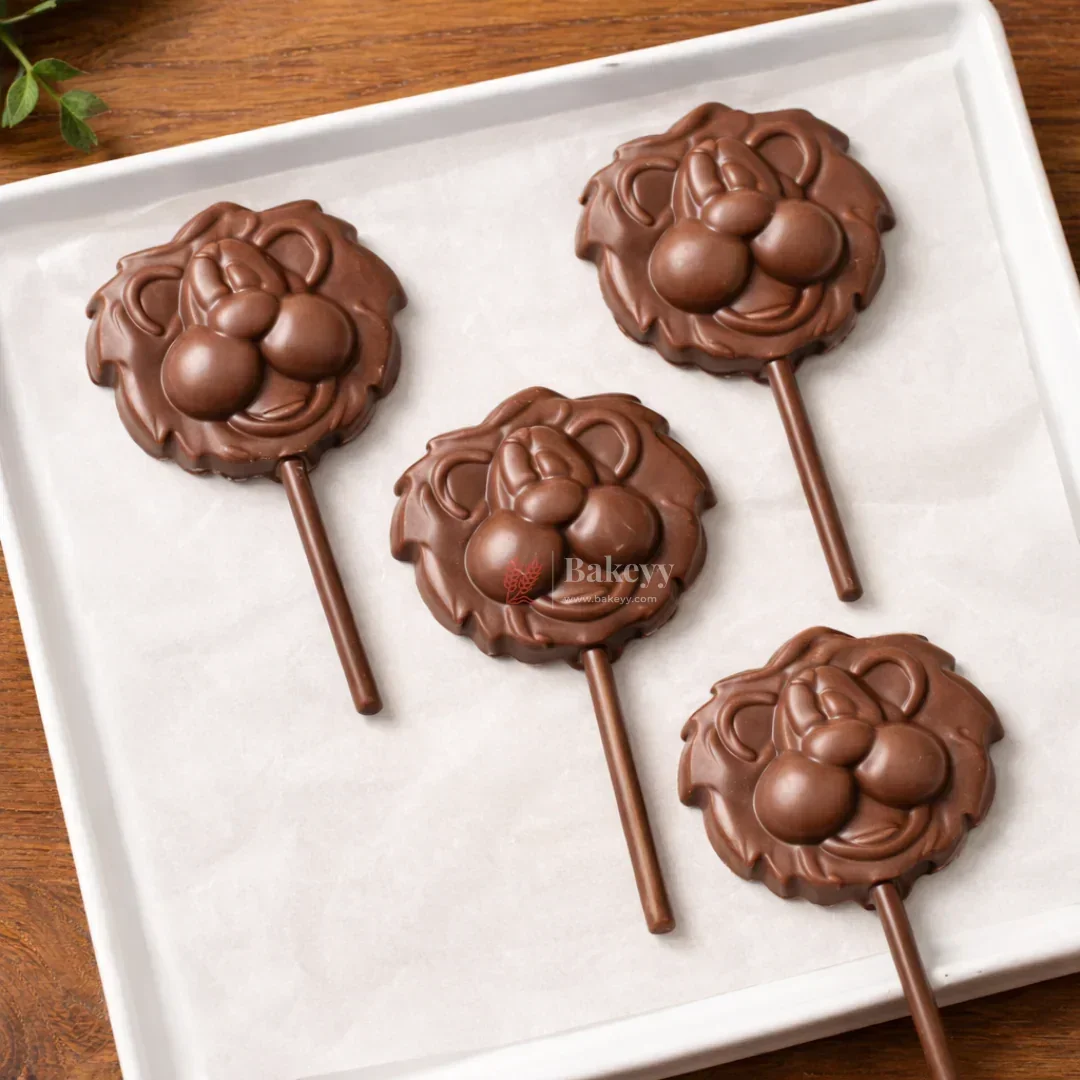 Mould 291 | Lion Face Lollipop Chocolate Mould | 4 Cavity | Pack of 1 - Image 3
