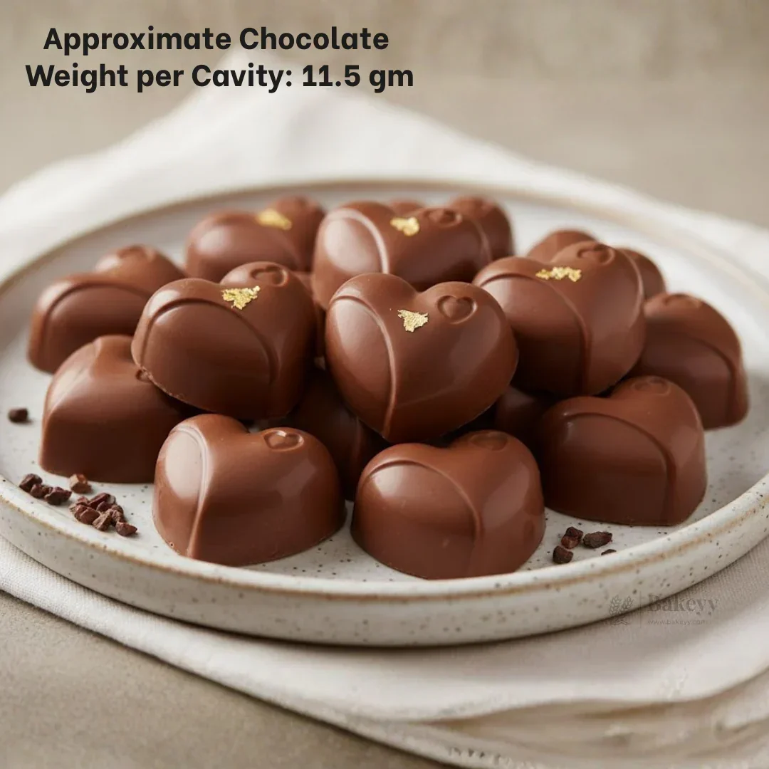 Mould 301 | Heart Chocolate Mould | 3D Smooth Heart Chocolate Shape | 12 Cavity | Pack of 1 - Image 3