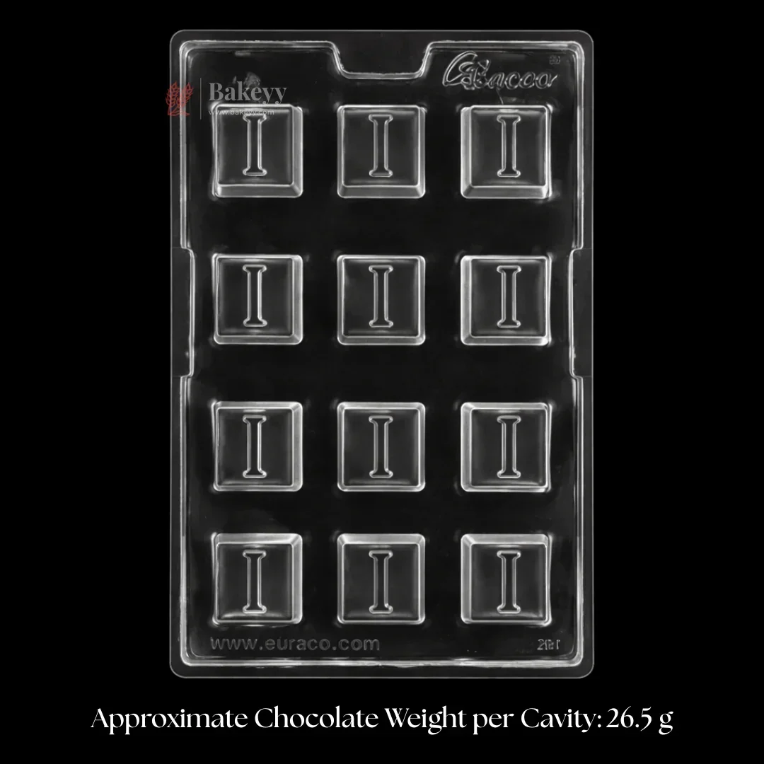 Mould 381, 382, 383 | “I”, Heart & “U” Letter Design | Alphabet & Heart Chocolate Mould | 12 Cavity | Pack of 1 - Image 4