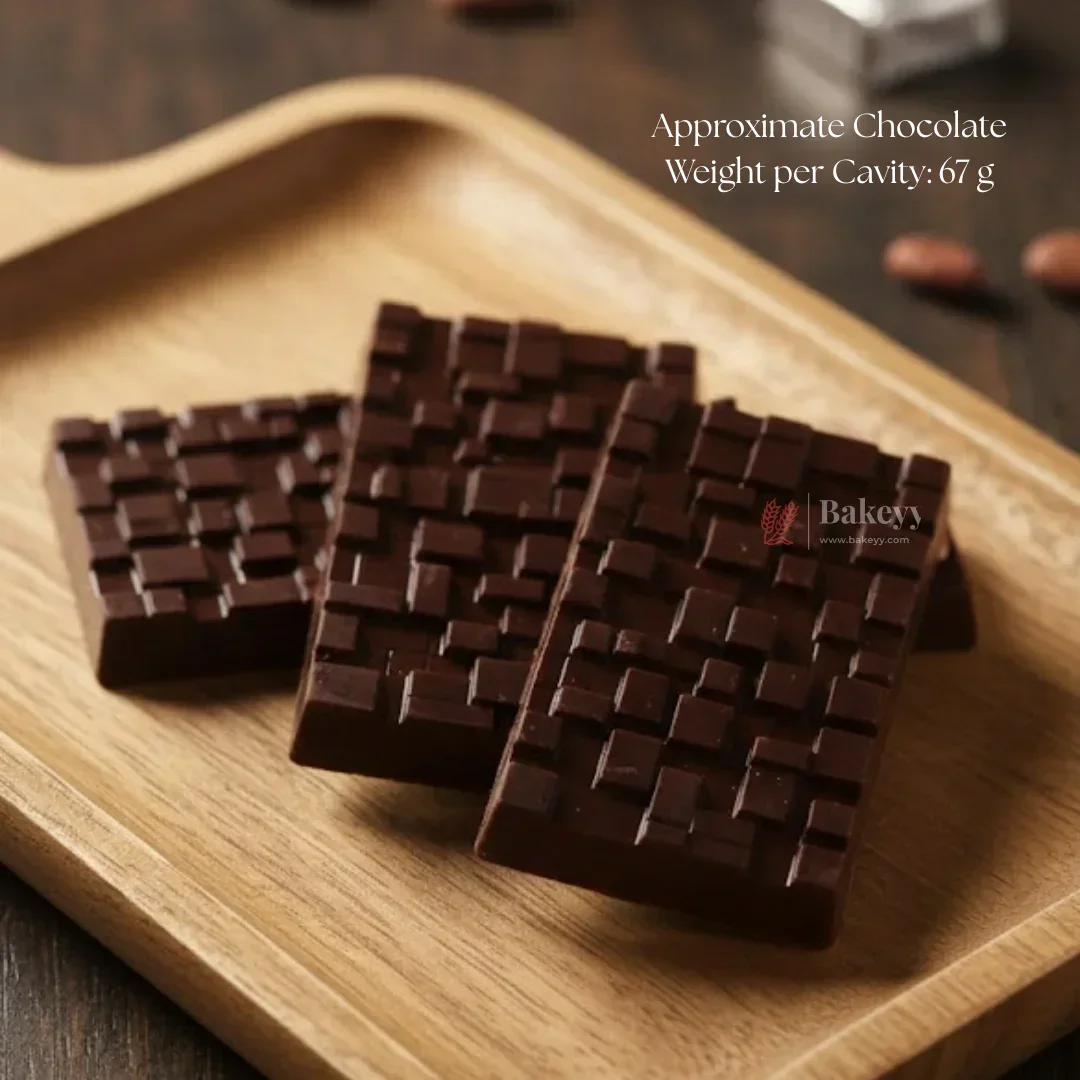 Mould 500 | Geometric Block Pattern Chocolate Bar Mould | 3 Cavity | Pack of 1 - Image 3