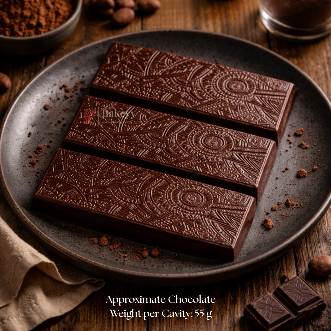 Mould 506 | Abstract Tribal Pattern Slab Design Chocolate Mould | Food-Grade Plastic Chocolate Mould | Pack of 1 - Image 3