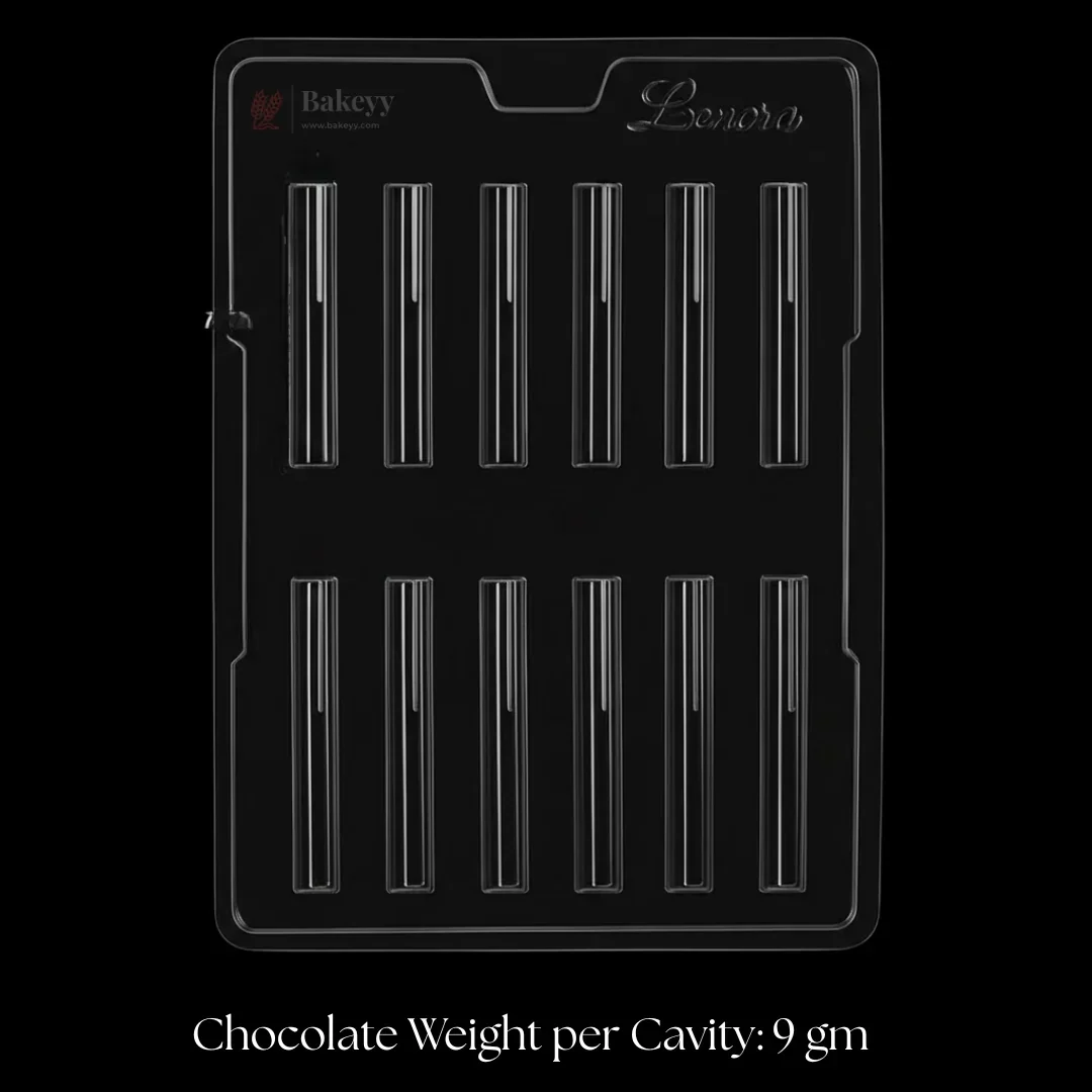Mould 516- Cacao Pen Shape Design Mould | 12 Cavity | Party Favor Mould | Pack of 1