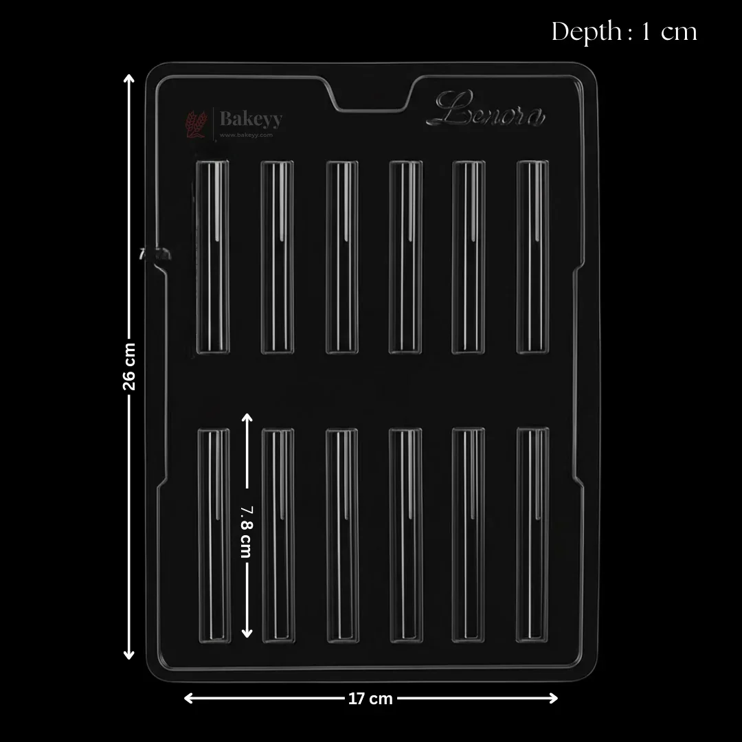 Mould 516- Cacao Pen Shape Design Mould | 12 Cavity | Party Favor Mould | Pack of 1 - Image 2